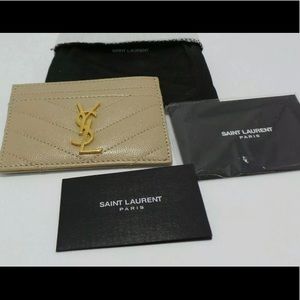 Authentic Saint Laurent Monogram Card Holder